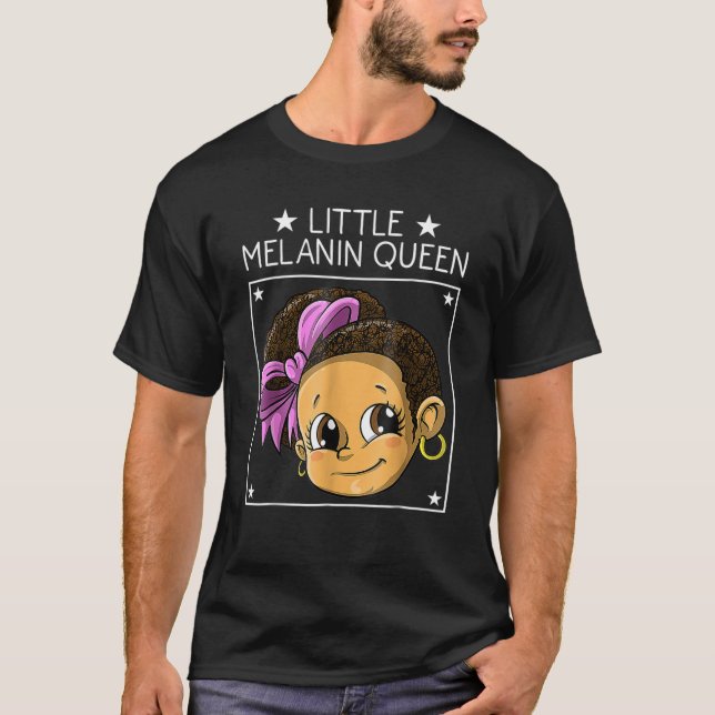 Little Girl Melanin Black History Magic T Shirt (Framsida)