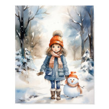 Little Girl och Hennes Snögubbe