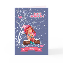 Little Girl och Kattunge | Anpassad jul för namn