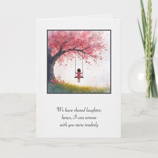 Little Girl on a Swing Sympathy Kort (Framsida)