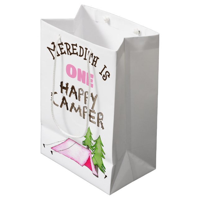 Little Girl One Lycklig Camper First Födelsedagsfe (Framsidan Vinklad)