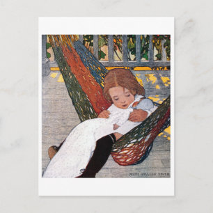 Little Girl på Hammock, Jessie Willcox Smith Vykort