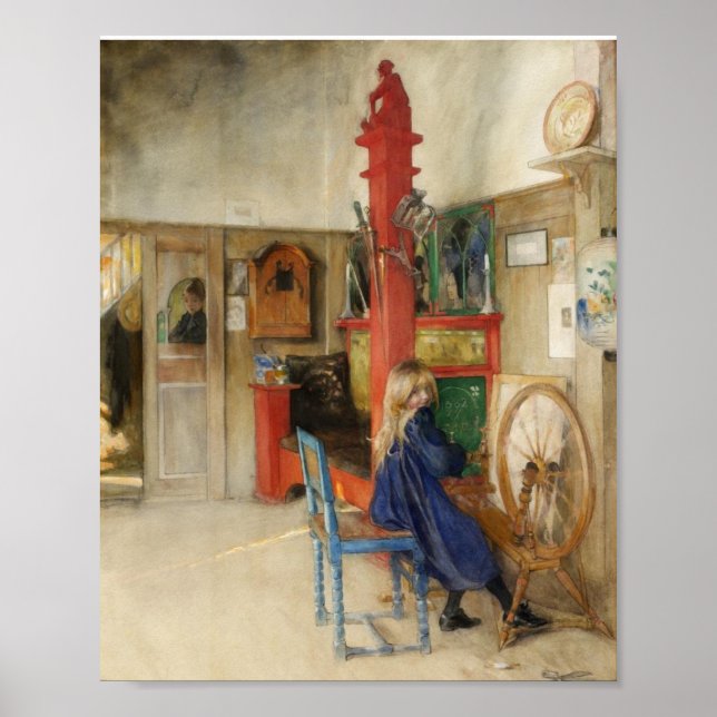Little Girl på Spinning Wheel Poster (Framsidan)