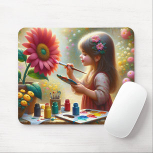 Little Girl Painting a Flower Musmatta