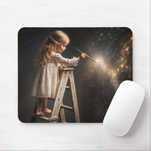Little Girl Painting Night Stars Musmatta