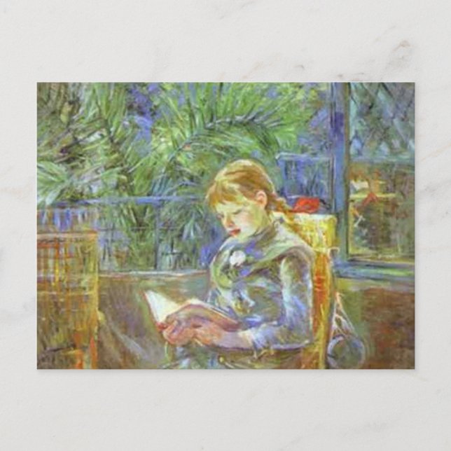 Little GIrl Reading Vykort (Framsida)