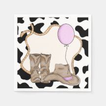 Little Girl Rodeo Thmet Birthday Napkins