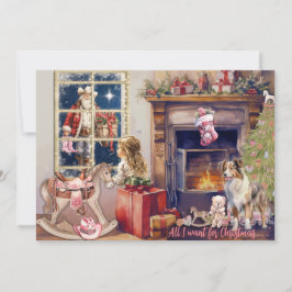 Little Girl, Rosa Cowboy Boots för julkort