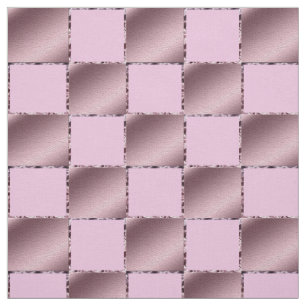 Little Girl Silke Rosa Lila Square Mönster Quilt Tyg