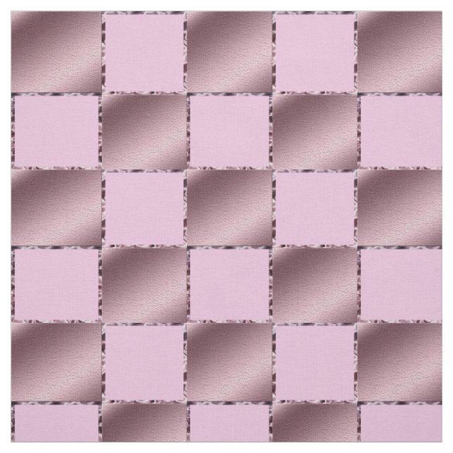 Little Girl Silke Rosa Lila Square Mönster Quilt Tyg (Provkarta)