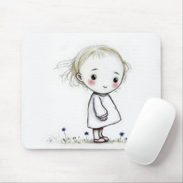 Little Girl Sketch with Wildblommor Musmatta