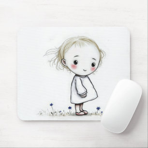 Little Girl Sketch with Wildblommor Musmatta