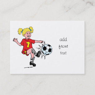 Little Girl Speling Soccer Visitkort