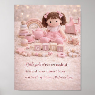  Little Girl Toy Poster – Sweet as Two Years Old 