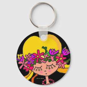 Little Girl Ukrakrainska folkArt by Vera Trembach Nyckelring