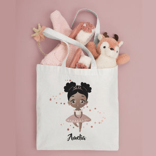 Little Girl w/Krona Dancing Ballet, Rosa & Brown Tygkasse