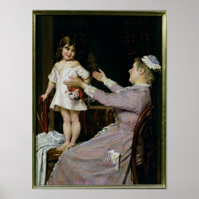 Little Girl with a Doll and Her Nurse, 1896 Poster (Framsidan)
