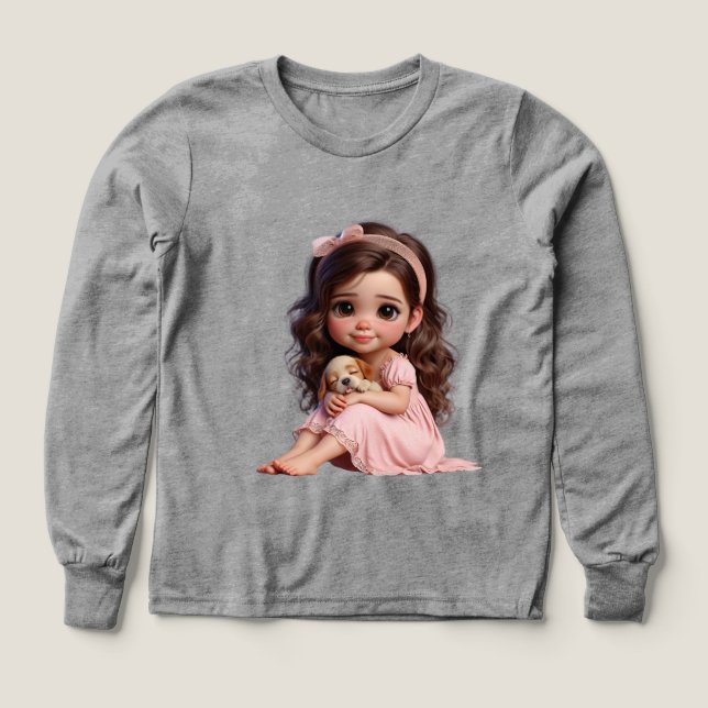 Little Girl with a Puppy, Bra Night by Natasha U T Shirt (Design framsida)