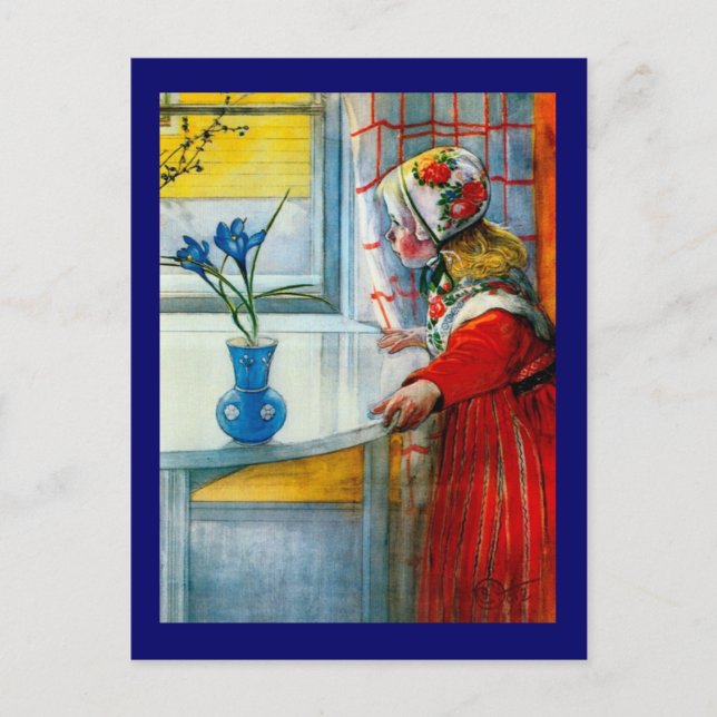 Little Girl with Blue Iris Vykort (Framsida)