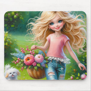 Little Girl with Flower Basket Musmatta
