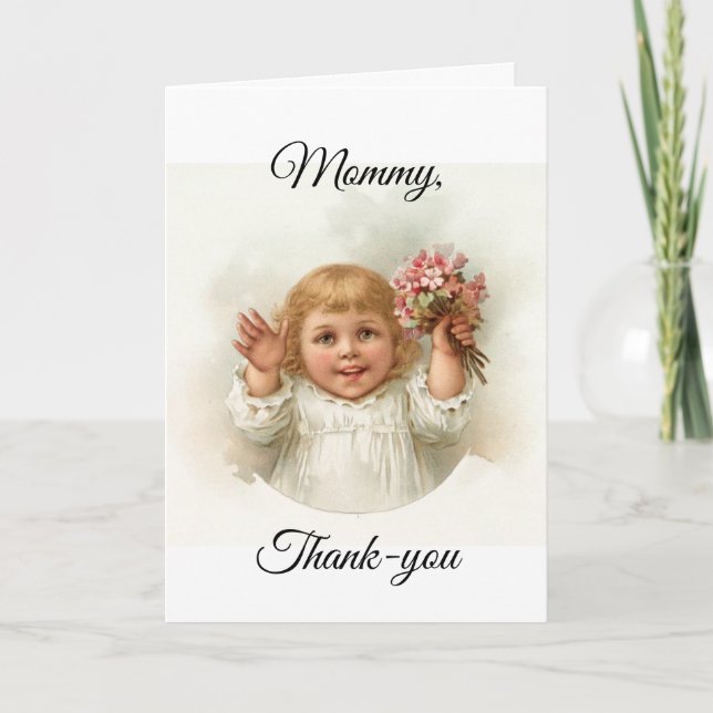 Little Girl with Flowers Card Kort (Framsida)
