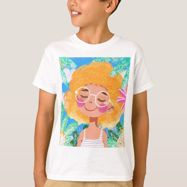 Little Girl with Flowers T Shirt (Framsida)