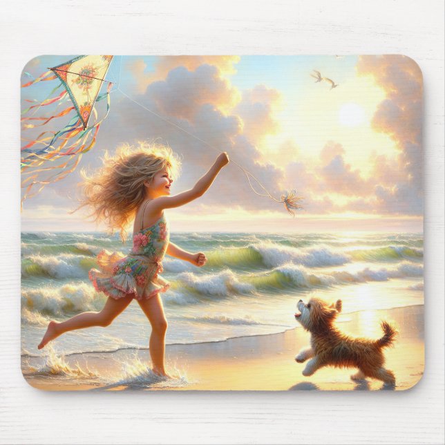 Little Girl with Kite on a Beach Musmatta (Framsidan)