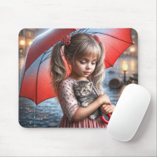 Little Girl with Kitten under Parbrella Musmatta