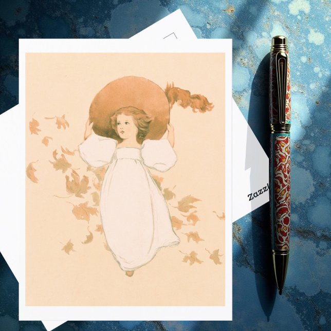 Little Girl with Lövs (ca. 1861-1897) Vykort (Skapare uppladdad)