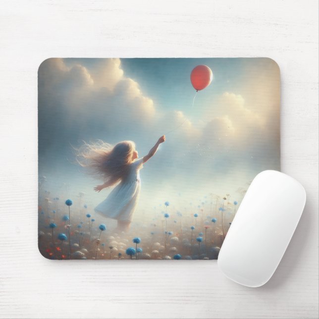 Little Girl with Red Balloon Musmatta (Med mus)