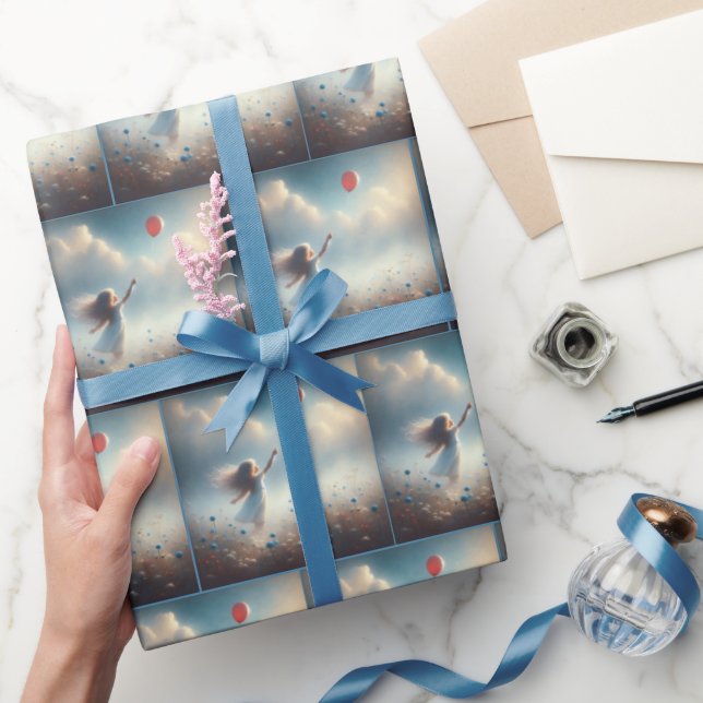 Little Girl with Red Balloon Presentpapper (Gifting)