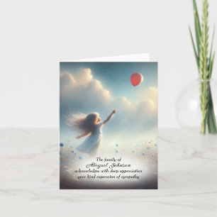 Little Girl with Red Balloon Sympathy Tack Kort