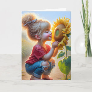 Little Girl with Solros Kort