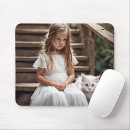 Little Girl with White Cat Musmatta