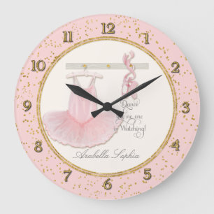 Little Girls Ballet Ballerina Dance Room Decor Stor Klocka
