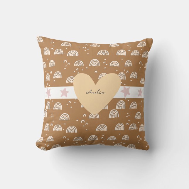 Little Girls Boho Rainbow Kudde (Framsida)