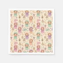 Little Girls Colourful Eid Mubarak Napkins