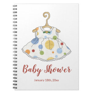Little Girl's Dot Dress - Baby Shower Notebook Anteckningsbok