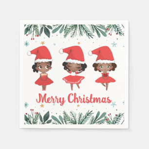 Little Girls jultomten Hat Ballerinas Pappersservett