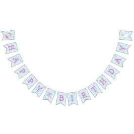 Little Girls Llamacorn Unicorn Födelsedagsfest Vimplar