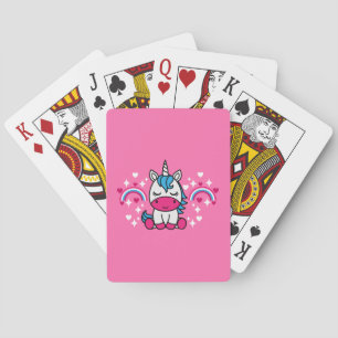 Little Girls Rosa Rainbow Unicorn Casinokort