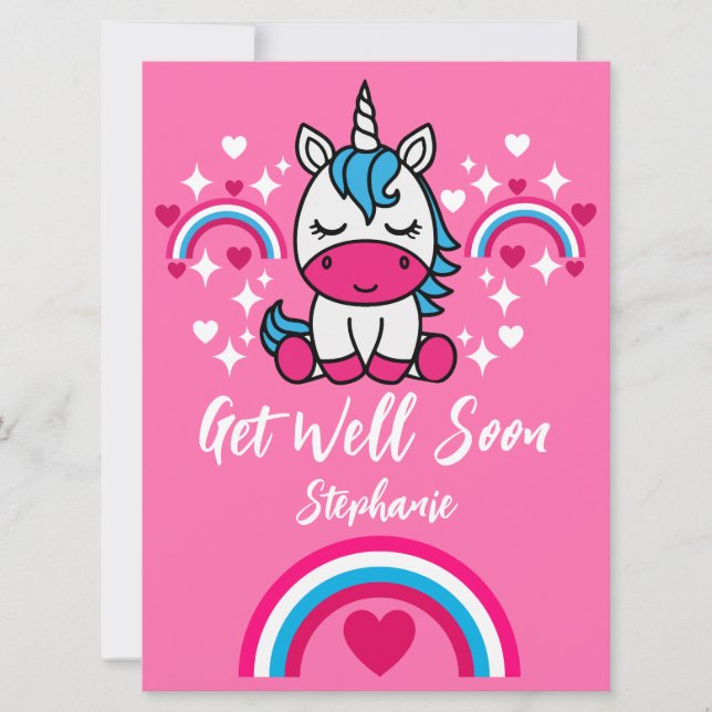 Little Girls Rosa Unicorn kommer bra (Framsida)