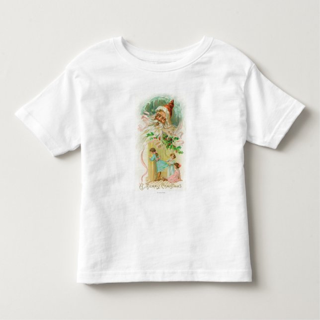 Little Girls spionerar genom Bedroom Door T-shirt (Framsida)
