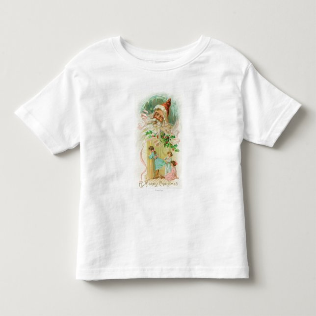 Little Girls spionerar genom Bedroom Door Tee Shirt (Framsida)