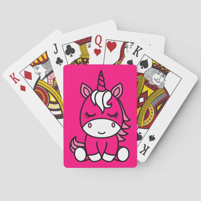 Little Girls Unicorn Pony Casinokort (Baksidan)