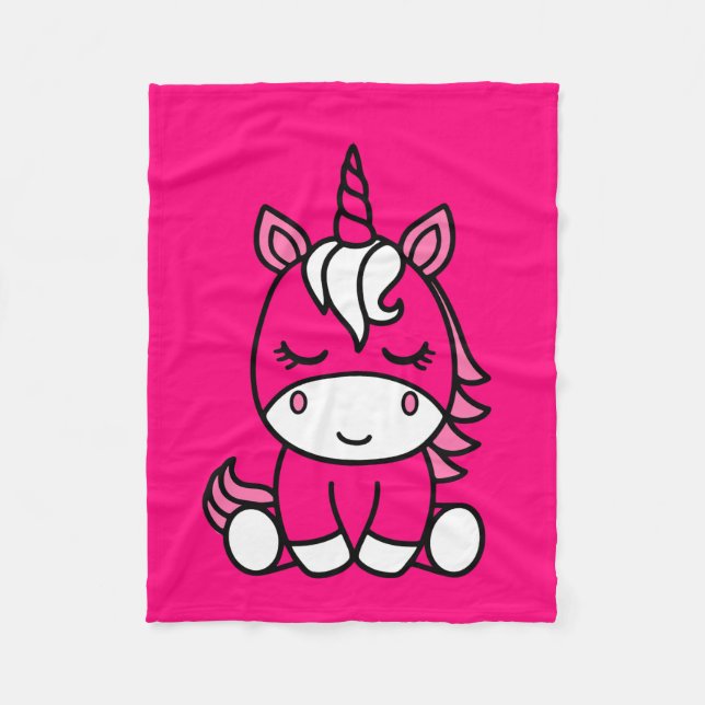 Little Girls Unicorn Pony Fleecefilt (Framsidan)