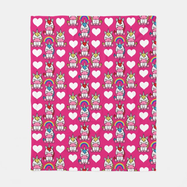 Little Girls Unicorn Pony Fleecefilt (Framsidan)