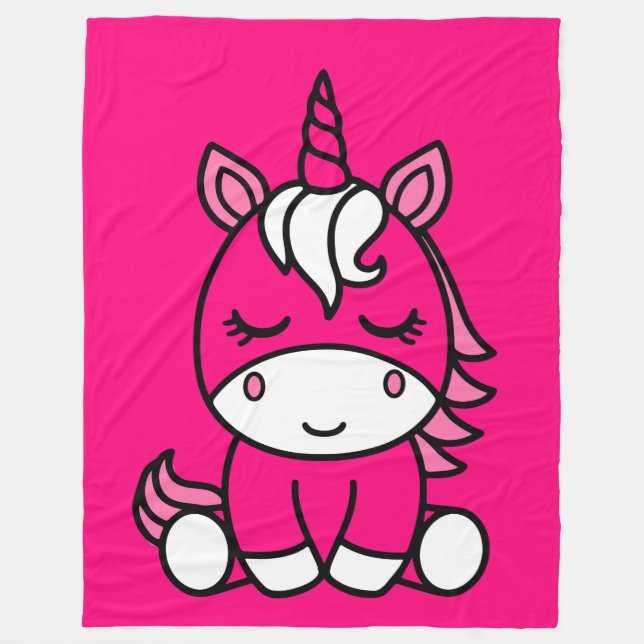 Little Girls Unicorn Pony Fleecefilt (Framsidan)