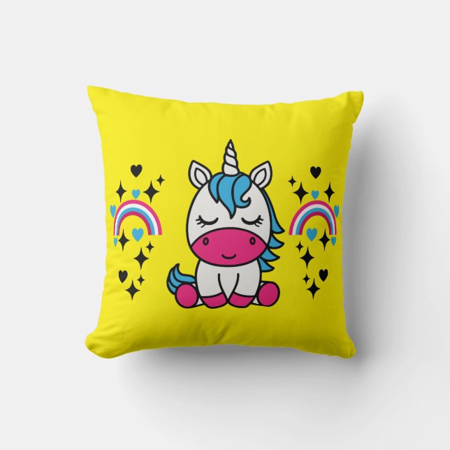 Little Girls Unicorn Pony Kudde (Framsida)
