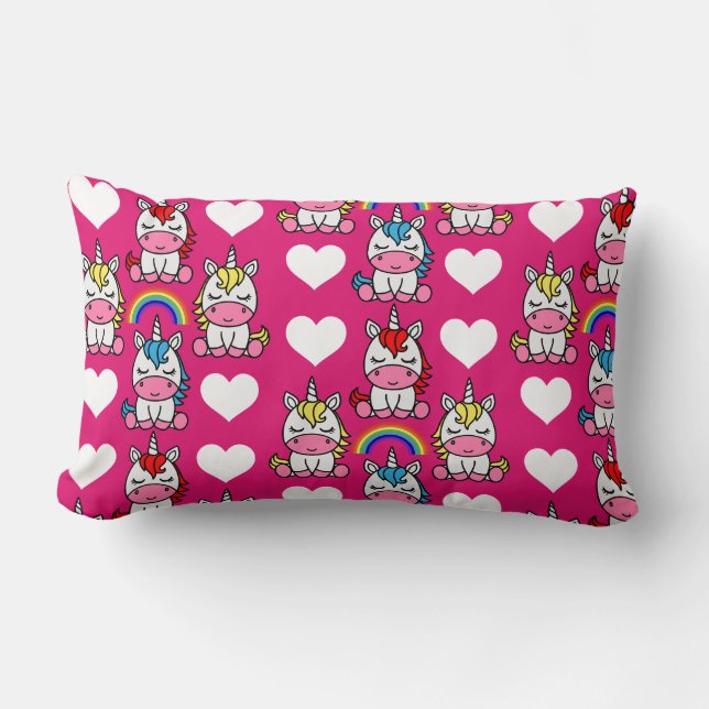 Little Girls Unicorn Pony Lumbarkudde (Framsida)